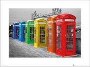 Plakaty - Plakat, London Phoneboxes Colour, 40x30 cm - miniaturka - grafika 1