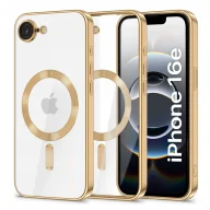 Etui i futerały do telefonów - Etui do Apple iPhone 16e Alogy LuxeShield™️ Glamour Luxury Ring obudowa do MagSafe z osłoną aparatów Złote - miniaturka - grafika 1