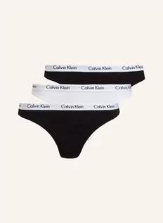 Majtki damskie - Calvin Klein Stringi Carousel, 3 Szt. schwarz - grafika 1