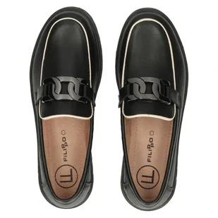 Skórzane półbuty damskie Filippo DP4728/23 BK czarny - Półbuty damskie - miniaturka - grafika 6