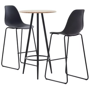 vidaXL 3-częściowy zestaw mebli barowych, plastik, czarny 279806 - Stoły z krzesłami - miniaturka - grafika 1