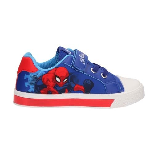 Spiderman Light Pantofle dziecięce buty do biegania ze światłami podeszwą PVC, lekkie i wygodne na co dzień, Ciemny niebieski, 27 EU