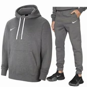 Dresy męskie - Nike dres męski komplet dresowy spodnie bluza bawełna POPIEL, SZARY XXL - miniaturka - grafika 1