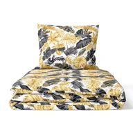 Pościel - ﻿Pościel 160x200cm 2x70x80cm, Liście 3D złoto białe - miniaturka - grafika 1
