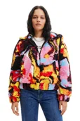 Kurtki damskie - Kurtka damska Desigual Fluor typu baranek z kapturem -XS - DESIGUAL - miniaturka - grafika 1