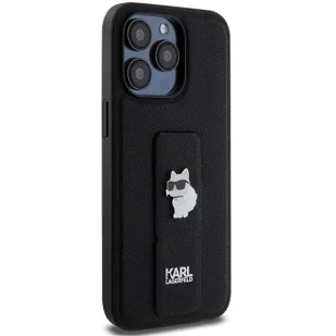 Etui Karl Lagerfeld Gripstand Saffiano Choupette Pins na iPhone 13 Pro / 13 - czarne - Etui i futerały do telefonów - miniaturka - grafika 4