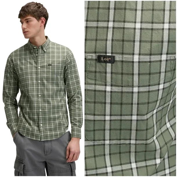 Lee Button Down Mercantile Night Plaid bawełniana koszula męska w kratę L
