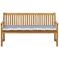 Ławki ogrodowe - Beliani Ławka ogrodowa z certyfikowanego drewna 160 cm niebieska poduszka VIVARA 210036 - miniaturka - grafika 1