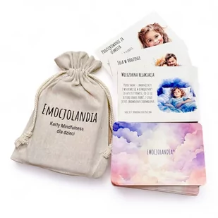 Karty Mindfulness dla dzieci - 54 karty w lnianym woreczku - Zabawki kreatywne - miniaturka - grafika 1