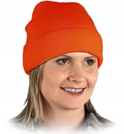 Odzież robocza - CIEPŁA czapka zimowa robocza POMARAŃCZOWA męska damska WYWIJANA - miniaturka - grafika 1