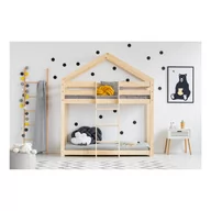 Łóżka dla dzieci i młodzieży - Łóżko piętrowe w kształcie domku z drewna sosnowego Adeko Mila DMP, 80x180 cm - miniaturka - grafika 1