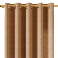 Zasłony - Zasłona welurowa gotowa na przelotkach, rozmiar 140x250 cm, kolor beżowy - miniaturka - grafika 1