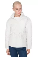 Kurtki damskie - Trendyol Damska kurtka zimowa, jednokolorowa, oversize, kamień, L, KAMIEŃ - miniaturka - grafika 1