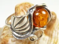Pierścionki - 112-116 Pierścionek Srebro z Bursztynem - rozm.15 - miniaturka - grafika 1