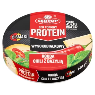 Sertop Tychy Protein Ser topiony gouda chili z bazylią 140 g (8 x 17,5 g) - Sery - miniaturka - grafika 1