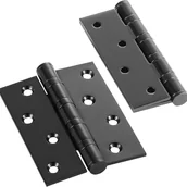 Zawiasy, okucia i inne akcesoria - Zawias ze stali nierdzewnej, zawias drzwiowy 100 x 75 mm, łożysko kulkowe do szafki, 1 para (2 szt.), czarny - miniaturka - grafika 1