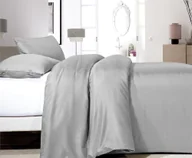 Pościel - Kpl 140x220 SATIN POINT szary mikroperkal - miniaturka - grafika 1