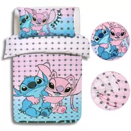 Pościel dla dzieci - Stitch i Andzia Disney Błękitno różowy komplet pościeli, bawełniana pościel 135x200 cm - miniaturka - grafika 1