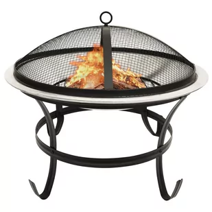 VidaXL Lumarko Palenisko i grill 2-w-1, z pogrzebaczem, 56x56x49 cm, stal! 313351 VidaXL - Paleniska ogrodowe - miniaturka - grafika 1
