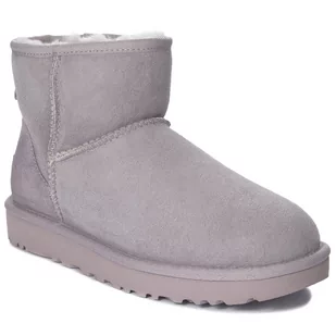 UGG Botki śniegowce damskie skórzane W Classic Mini II Pale Smoke -37 - Botki damskie - miniaturka - grafika 1