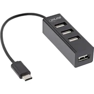 Huby USB - InLine 33293J huby i koncentratory USB 2.0 Type-A 480 Mbit/s Czarny 33293J - miniaturka - grafika 1