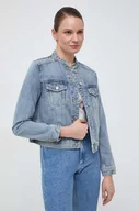 Kurtki damskie - Armani Exchange kurtka jeansowa damska kolor niebieski przejściowa - miniaturka - grafika 1