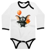 Body dla niemowląt - Body dziecięce Słodki Nietoperz Z Balonikiem I Liśćmi Dzień Jesieni 62/68 - miniaturka - grafika 1