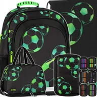 Plecaki worki - Plecak Szkolny Piłka Nożna Dla Chłopca Piórnik Trzykomorowy Worek Torba - miniaturka - grafika 1