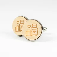 Spinki do mankietów i krawatów - Spinki do mankietów drewniane - Walizki dla podróżnika - miniaturka - grafika 1