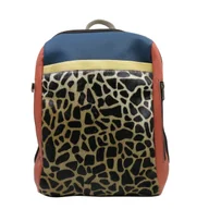 Torebki damskie - Plecak skórzany ze skrawków oryginalny pojemny kieszenie mieści A4 OLIVKA - miniaturka - grafika 1