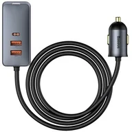 Ładowarki samochodowe - Baseus CCBT-A0G ładowarka Share Together z przedłużaczem 2x USB 2x USB-C 120W szary CCBT-A0G - miniaturka - grafika 1