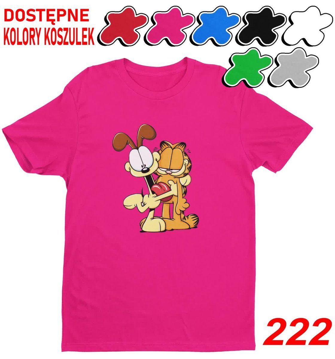 Dziecięca Koszulka T-Shirt Z Nadrukiem Wybór Garfield Kot Postaci-L 146-152