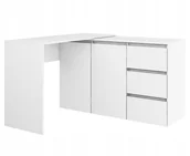 Biurka dla dzieci - Biurko Biały Mat Narożne Megan N3 Duże Lewe Prawe - miniaturka - grafika 1