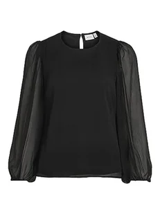 Vila VIFALIA O-Neck L/S TOP - NOOS, czarny, 40 - Koszulki i topy damskie - miniaturka - grafika 1
