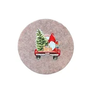 Obrusy i serwetki - Podkładka filcowa pod kubek 10 cm auto szary / beżowy 4 sztuki - miniaturka - grafika 1