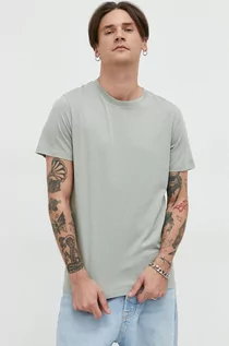 Koszulki męskie - Jack & Jones t-shirt bawełniany JJEORGANIC kolor zielony gładki - grafika 1