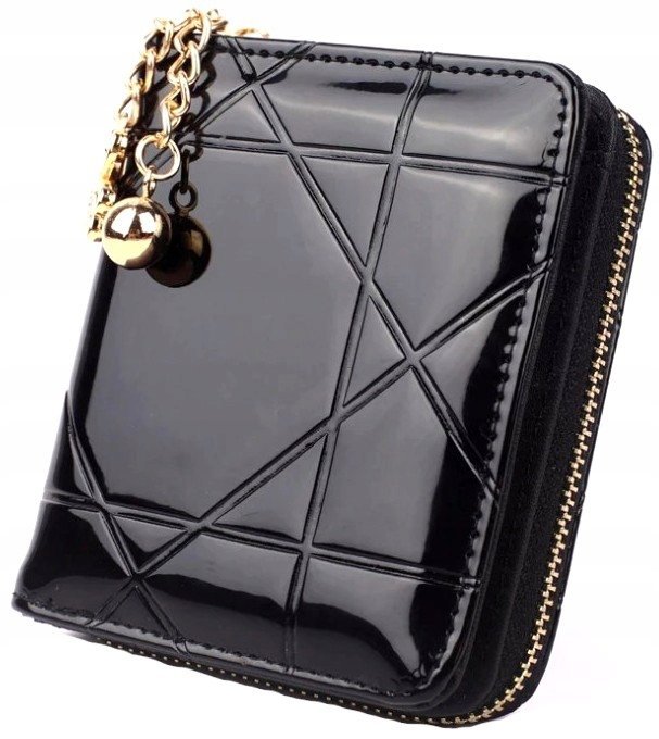 Pikowany Portfel Skórzany Damski Portmonetka Mały