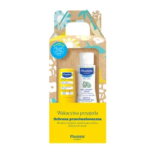Zestaw Mustela Sun Wakacyjna Przygoda, sztyft przeciwsłoneczny, SPF 50, 9 ml + żel do mycia, 100 ml - Kremy dla dzieci - miniaturka - grafika 1