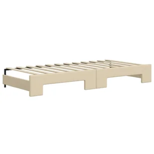 Sofa rozsuwana z szufladami, kremowa, 90x200 cm, tkanina  Lumarko! - Łóżka - miniaturka - grafika 9