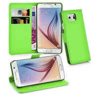 Etui i futerały do telefonów - Etui Cadorabo do Samsung Galaxy S6 w kolorze zielonym z magnetycznym zamknięciem na telefon komórkowy - miniaturka - grafika 1