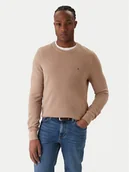 Swetry męskie - Tommy Hilfiger Sweter Essential MW0MW36347 Beżowy Regular Fit - miniaturka - grafika 1
