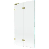 Parawany nawannowe - Mexen Lunar L parawan nawannowy 2-skrzydłowy lewy 100 x 150 cm, transparent, złoty szczotkowany - 897L-100-100-55-00-L - miniaturka - grafika 1