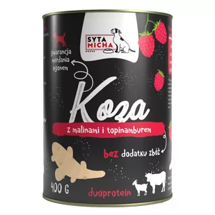 Syta Micha Karma Mokra Dla Psa Koza Z Malinami I Topinamburem 400G - Mokra karma dla psów - miniaturka - grafika 1