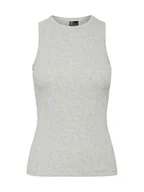Koszulki i topy damskie - Pieces Top May 17154480 Szary Slim Fit - miniaturka - grafika 1