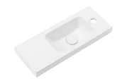 Umywalki - Umywalka wpuszczana Uptrend Anya 22x55 cm prostokątna biały połysk TR41366 - miniaturka - grafika 1