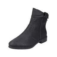 Kozaki damskie - Rieker Damskie 71675 krótkie kozaki, czarny, 38 EU - miniaturka - grafika 1