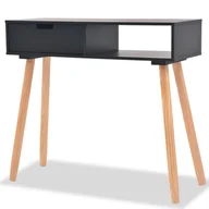 Konsole i sekretarzyki - vidaXL Stolik typu konsola drewno sosnowe 80x30x72 cm czarny 244738 - miniaturka - grafika 1