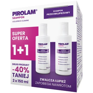 Zestaw Pirolam, szampon przeciwłupieżowy, 2 x 150 ml - Szampony do włosów Zestaw Pirolam, szampon przeciwłupieżowy, 2 x 150 ml - Szampony do włosów - miniaturka - grafika 1