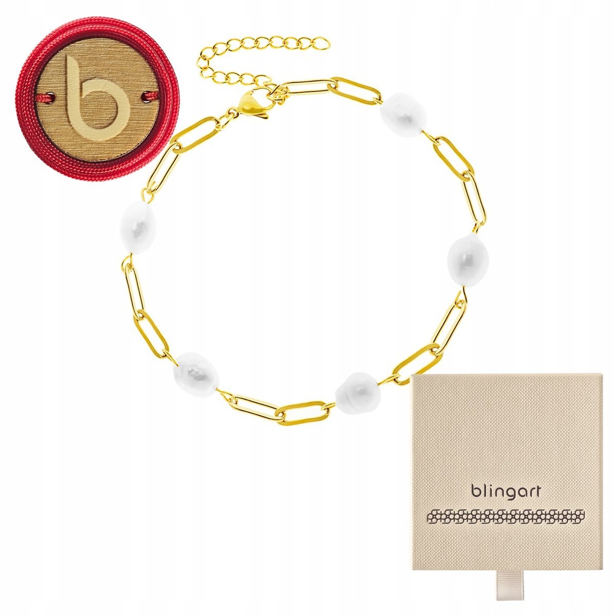 Bransoletka damska POZŁACANA ankier łańcuszek PREZENT BLINGART