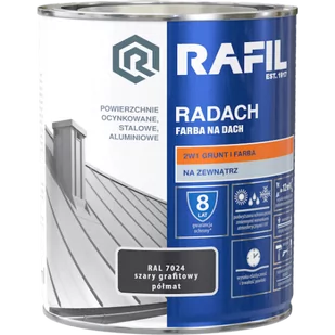 Radach szary grafitowy RAL 7024 półmat 0,75L - Farby zewnętrzne - miniaturka - grafika 1